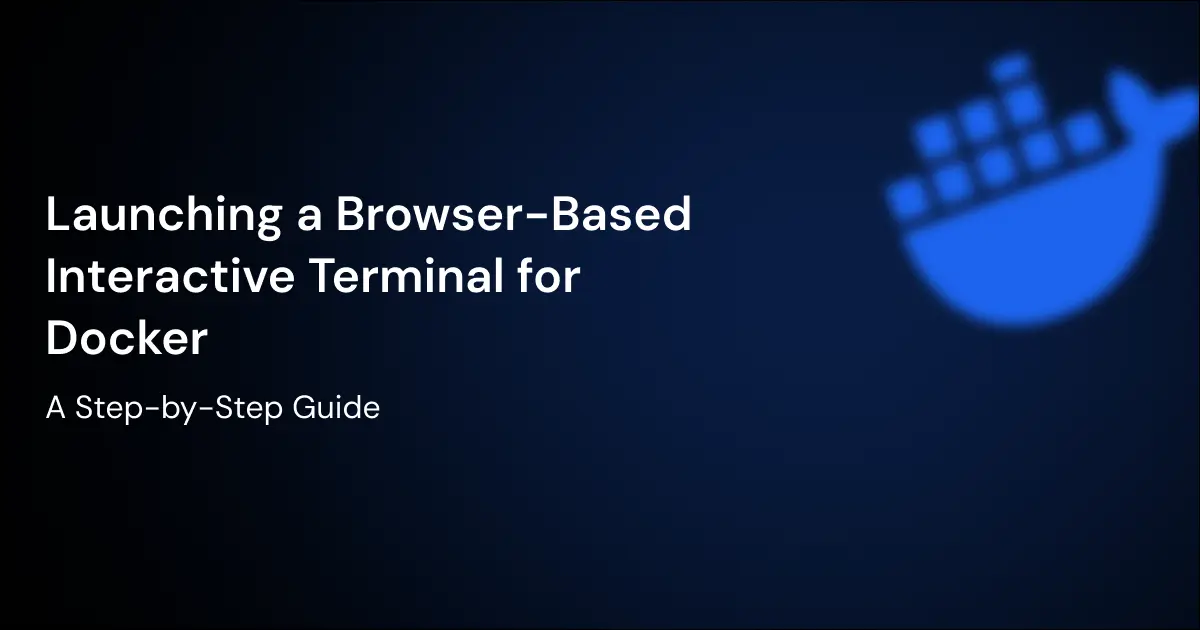 A screenshot of the browser terminal interface for Docker